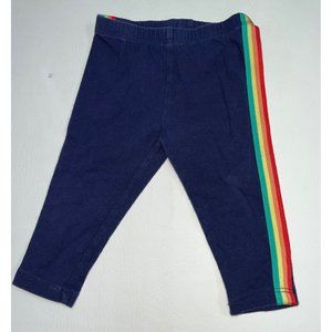 Gymboree Leggings Baby Girl Size 12-18 Months Navy Blue Rainbow Stripes